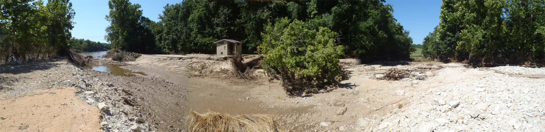 Flood damage to the Jerome Access on the Gasconade River