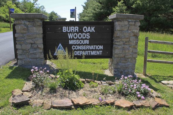 Burr Oak Woods sign