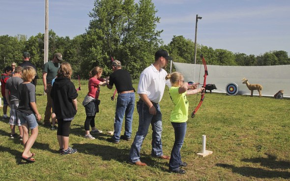 Rich Hill Students doing archery