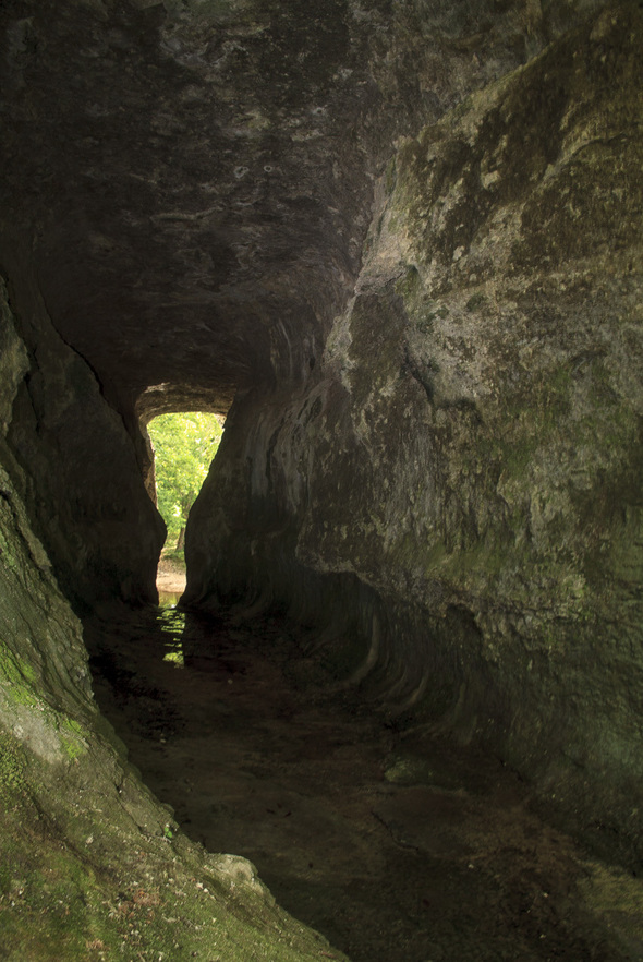 Inside the rock tunnel.