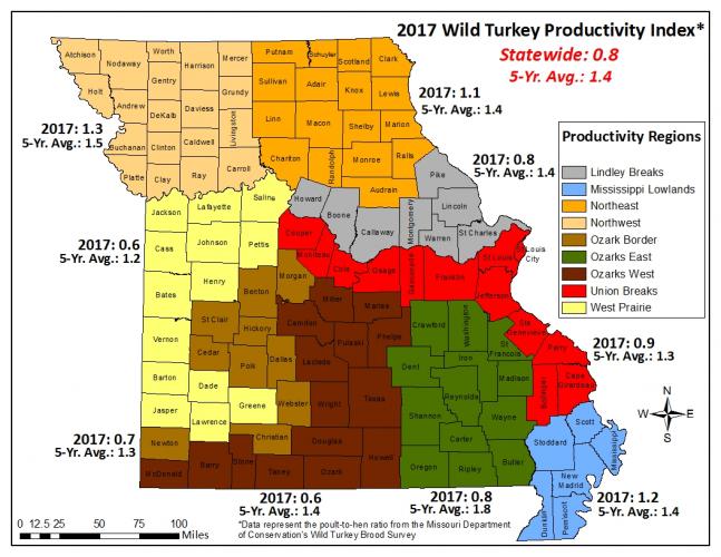 2017 Wild Turkey Productivity Map.