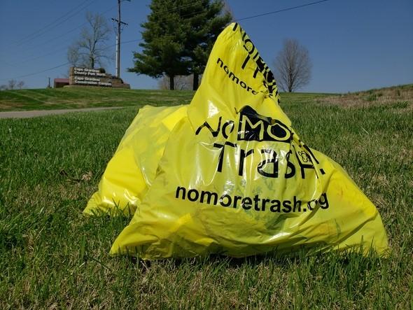 A bag of trash collected at a southeast Missouri park