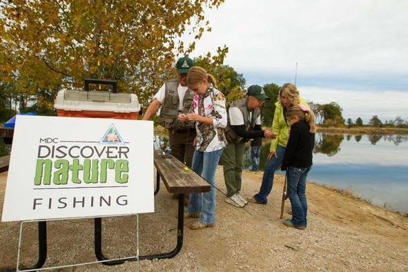 Folks learn to fish from experienced anglers.