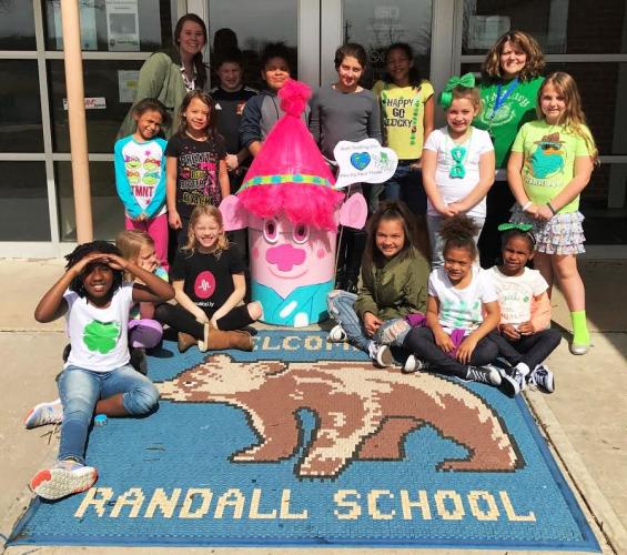 Randall Elementary winning trashcan contest entry