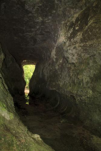 Inside the rock tunnel.