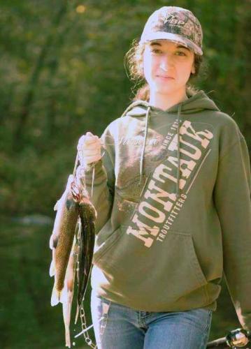 girl with trout