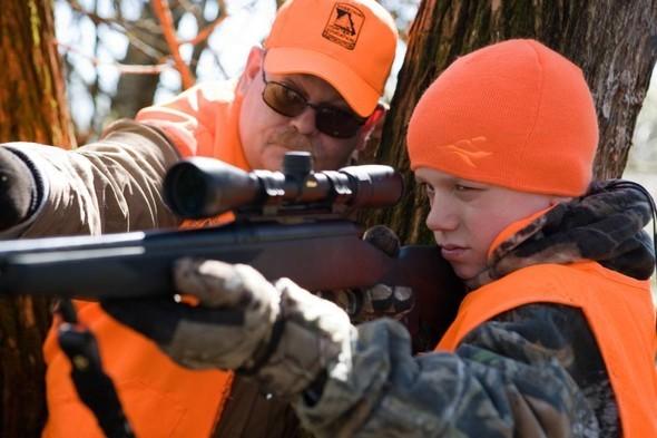 young deer hunter with mentor