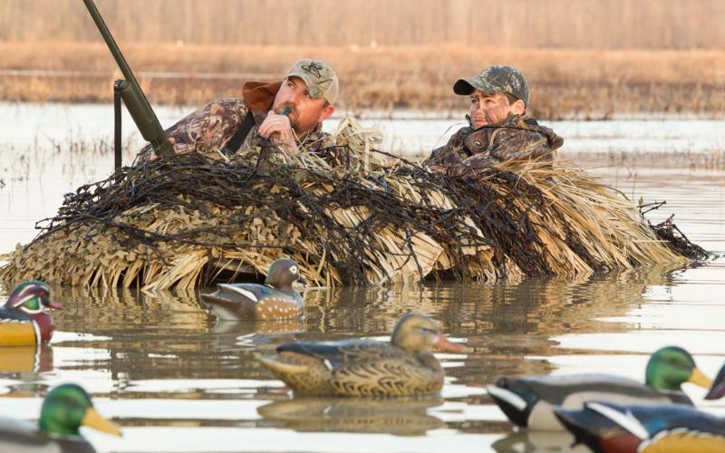 duck hunters in blind