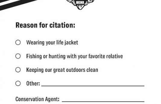 MDC citation for being a responsible outdoor enthusiast