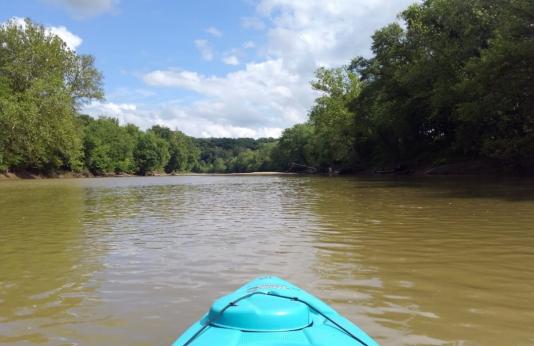 Kayak on river