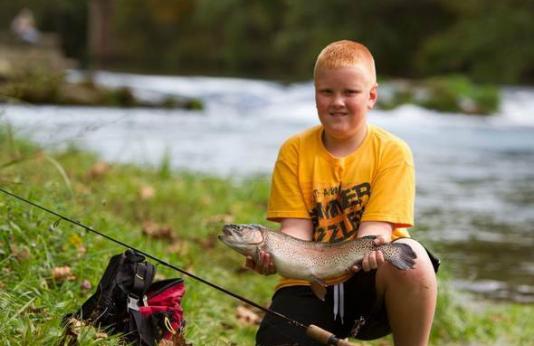 kid trout fishing