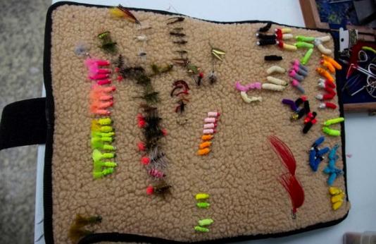 Hand-tied flies for catching trout and panfish.