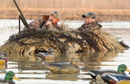 duck hunters in blind
